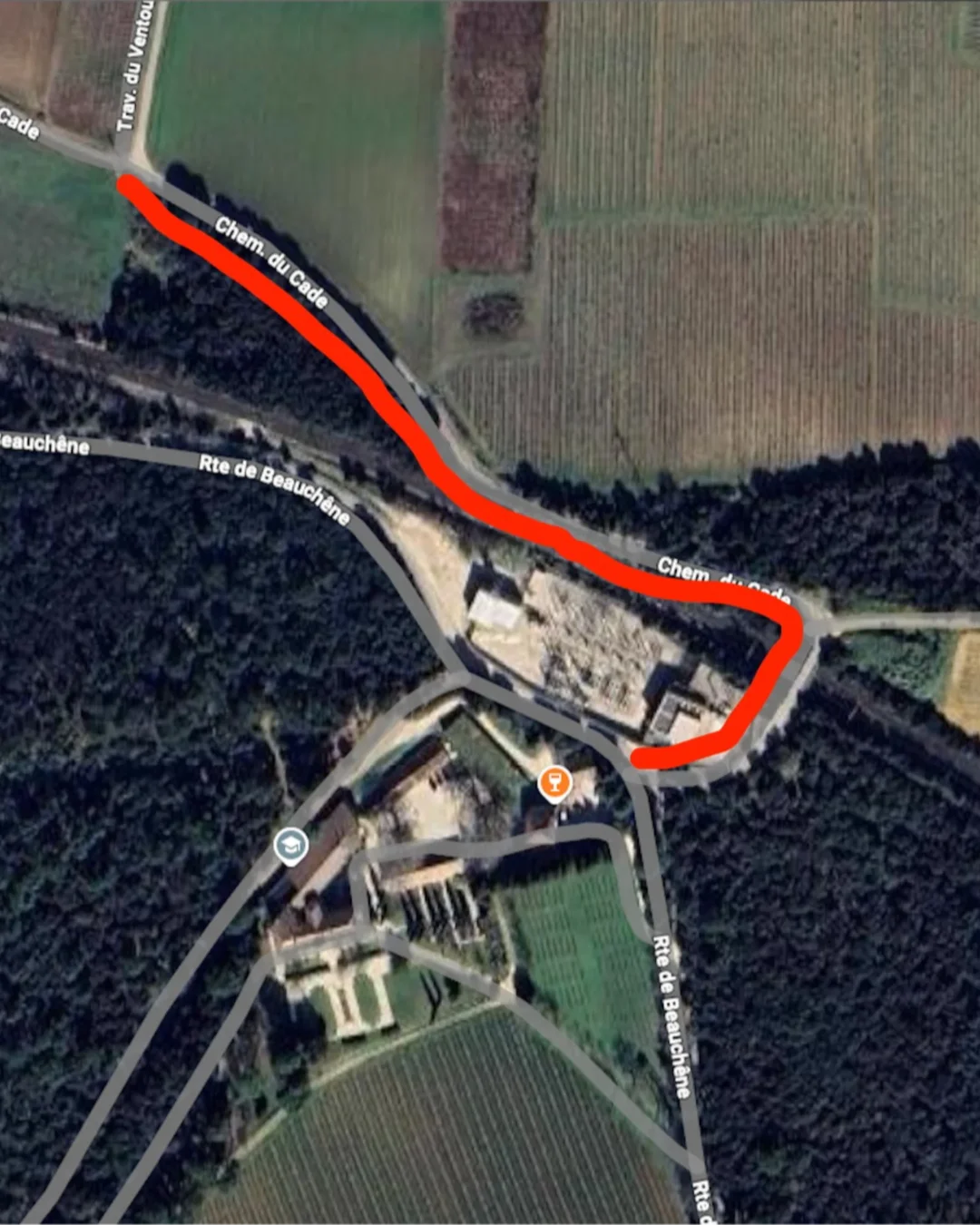 Travaux Enedis Piolenc : coupure chemin du Cade