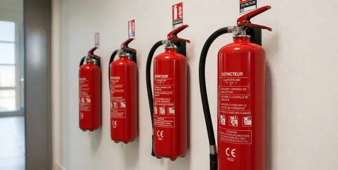 Extincteurs et équipements de sécurité incendie installés par SR2i