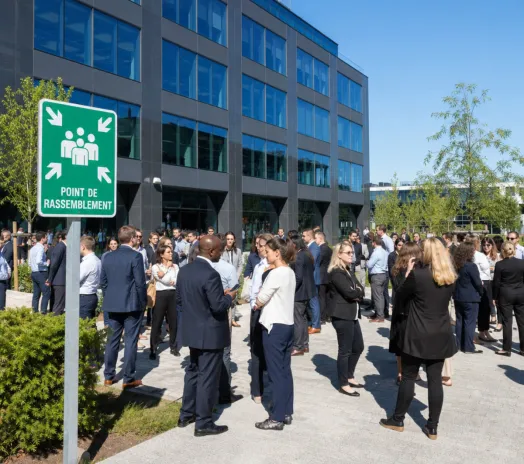 Exercice d'évacuation dans une entreprise de Provence
